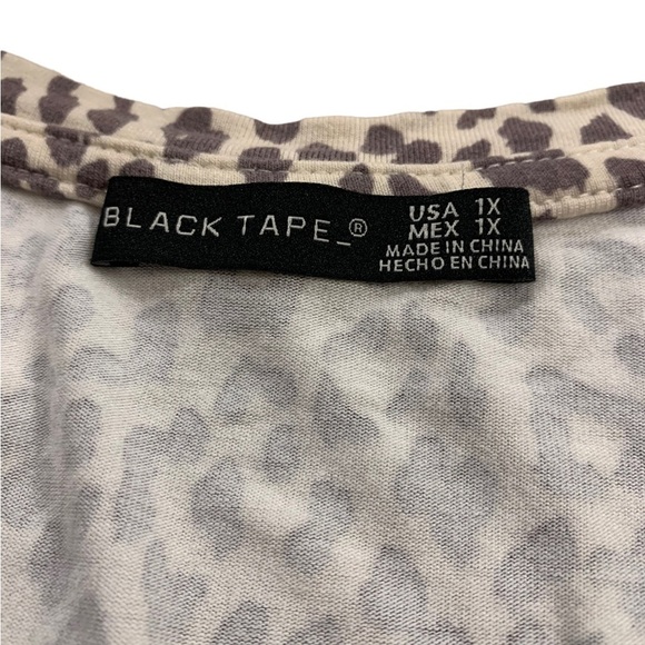 Black Tape | Leopard Print V-Neck T-Shirt Soft Stretchy Plus Size 1X - Picture 2 of 10